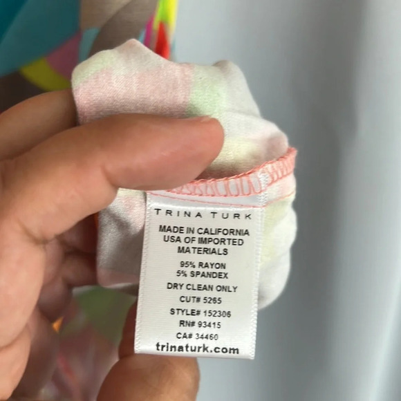 Trina Turk Arena Jersey Dress Neon Colors Size Small - Picture 6 of 7